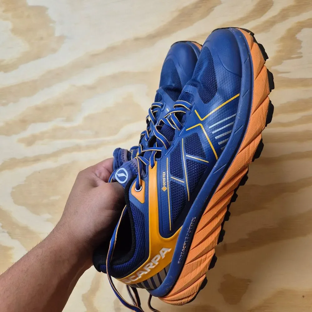 SCARPA Spin Infinity GTX Men's Trail Running Shoes Blue Orange EU 44 US 10